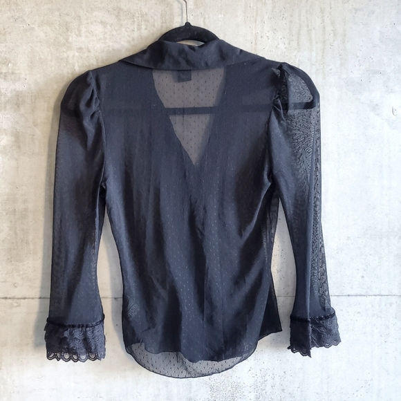 GUESS / Black sheer blouse / Size XS - Picture 4 of 4